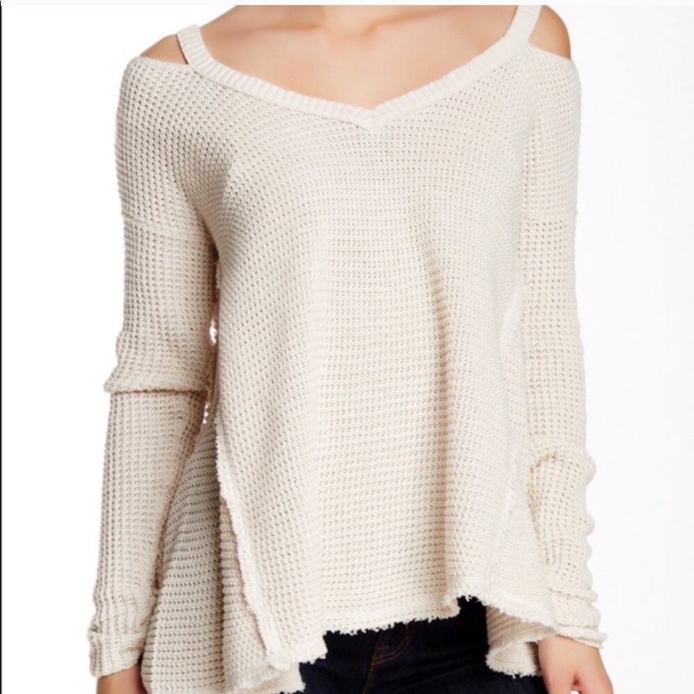 Free People Sunset Open Shoulder Sweater Small